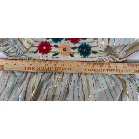 Peek Embroidered Metallic Striped Top - Picture 7 of 10